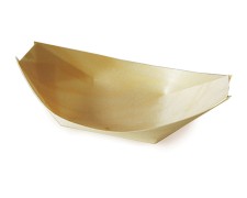 Fingerfood-Schale aus Holz schiffchenförmig 11 x 7 cm, 100 Stk.