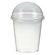 Smoothiebecher + Domdeckel mit ffnung 300 ml,  95mm, PET, glasklar, 50 Stk.