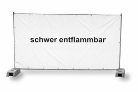 Bauzaunplane B1 schwer entflammbar 1,76 x 3,41 m wei�