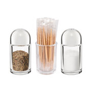 Menagen (Salz, Pfeffer, Zahnstocher) aus Acrylglas, 3.3cm, 7.3cm, 3 Stk.
