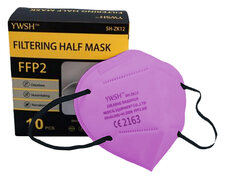 Mundschutzmasken FFP2 einzeln verpackt mit Nasenbgel rosa, 10 Stk.