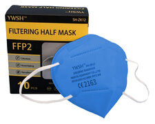 Mundschutzmasken FFP2 einzeln verpackt mit Nasenbgel hellblau, 10 Stk.