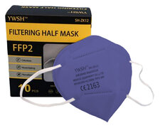Mundschutzmasken FFP2 einzeln verpackt mit Nasenbgel violett, 10 Stk.