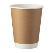 Kaffeebecher CoffeeToGo Pappbecher Kraft Doppelwand braun 300ml, 25 Stk.