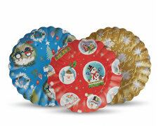 Gebckschalen Pltzchenschalen fr Weihnachtsgebck Pappe  23 cm verschiedene Motive, 2 Stk