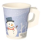 BIO Henkelbecher Kaffeebecher Glhweinbecher Wintermotiv Schneemann 200 ml,  50 Stk.