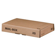Versandkarton 244x145x43mm MAILBOX XS mit Steckverschluss wiederverschliebar fr Maxibrief braun