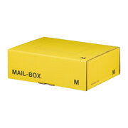 Versandkarton 331x241x104mm MAILBOX M mit Steckverschluss wiederverschliebar gelb