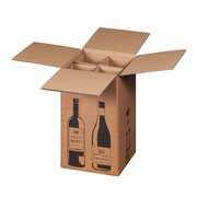 Weinversandkarton fr  4 Weinflaschen mit DHL & UPS Zertifizierung
