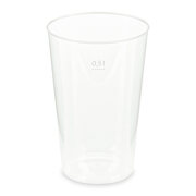 Mehrwegbecher Pfandbecher transparent stabil+ PP 0,5L Eichstrich  93mm, 12 Stk.