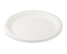 Bio Grillteller Fleischteller rund aus Zuckerrohr Bagasse  26 cm, 50 Stk.