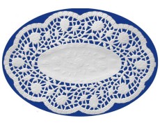 Deko-Spitzen oval, Mokkadeckchen, weiß, 22 x 15 cm, 500 Stk.