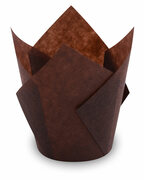 Muffin-Tulip-Wraps  50 x 85 mm dunkelbraun, 160x160 mm, 100 Stk.