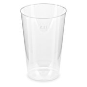Trinkglas Trinkbecher Plastikbecher glasklar mit Eichstrich bei 300ml, 25 Stk.