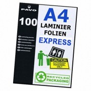 PAVO EXPRESS-Laminierfolien A4, 216 x 303mm, 2x 125 mic,  100 Stk.