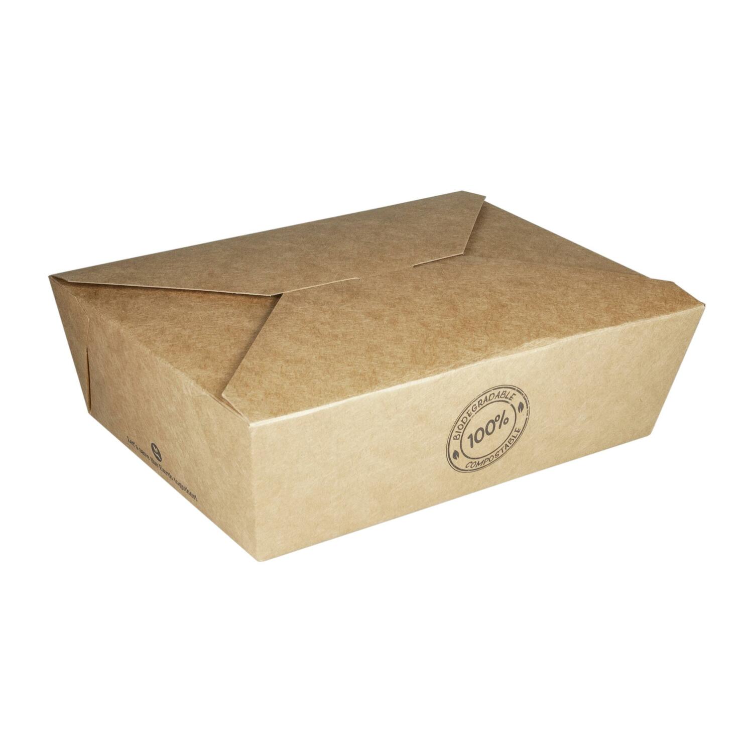 BIO Take-Away Boxen Menboxen ToGo aus Karton, 17.2x14x6.4cm, 25 Stk.