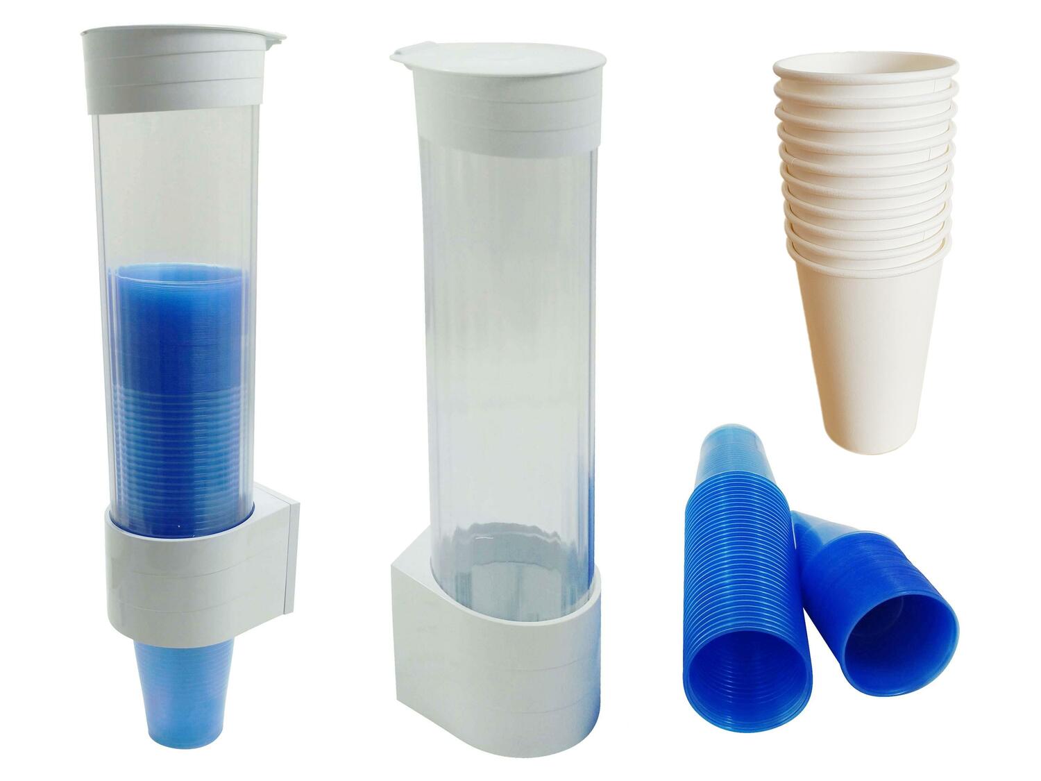 MultiCup Becherspender f�r Trinkbecher aus Pappe und Kunststoff mit � 70mm, wei�