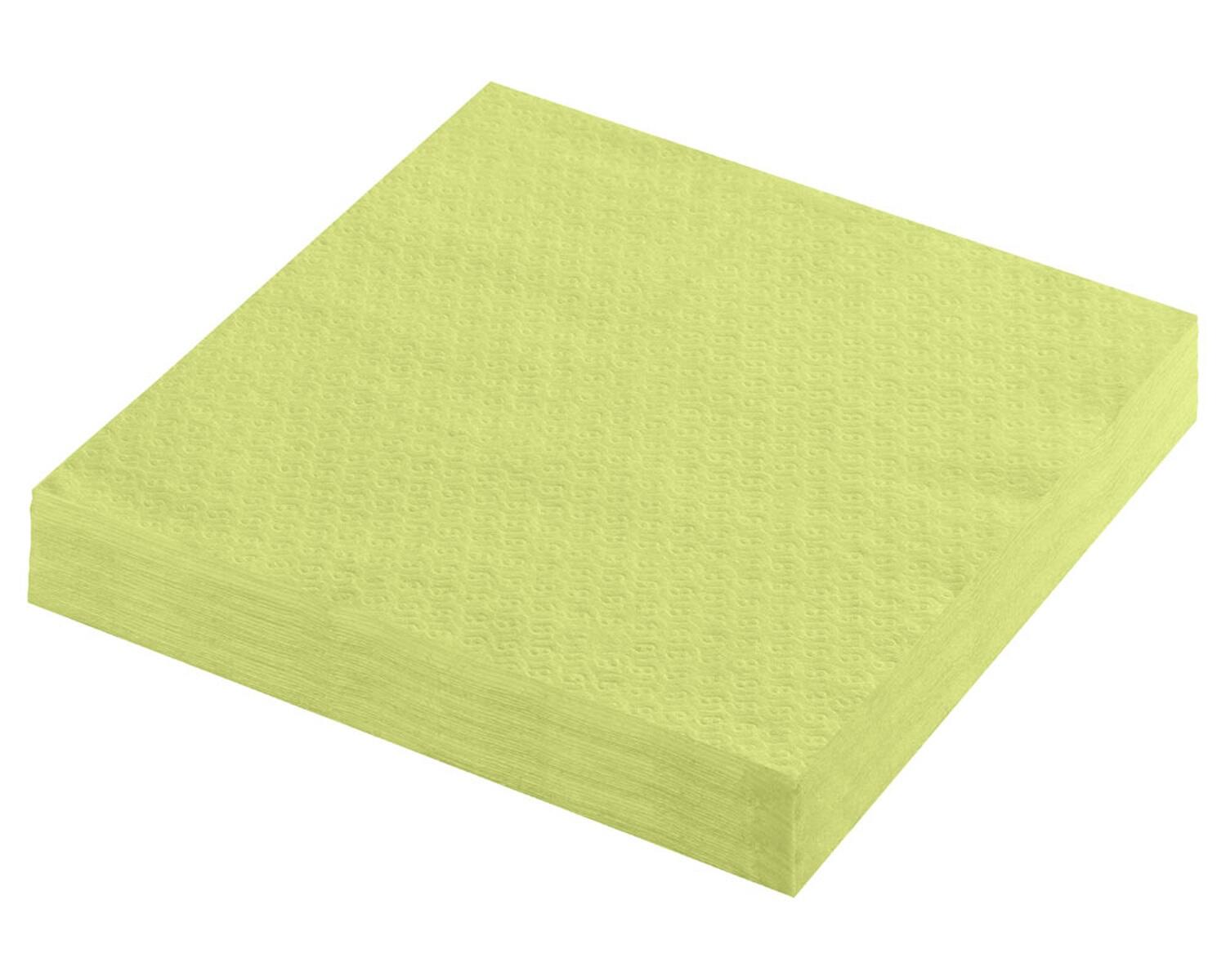 Servietten Pr�geservietten 1-lagig, 33 x 33 cm, gelbgr�n, 100 Stk.