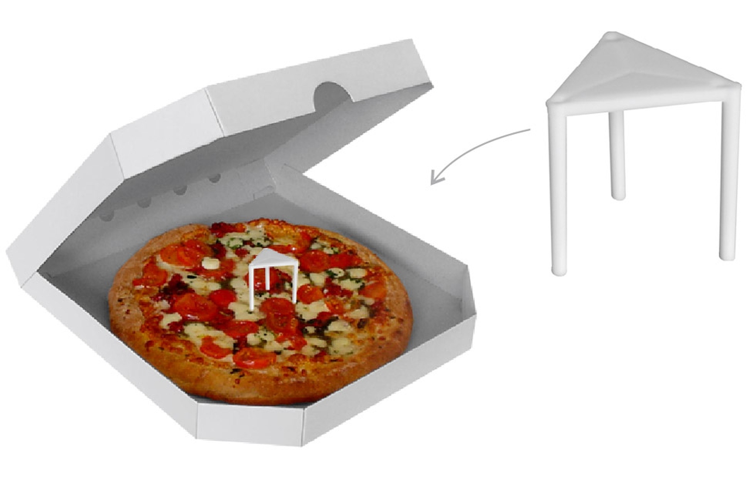 Abstandshalter aus Kunststoff f�r Pizzakartons 3 cm, 100 Stk.