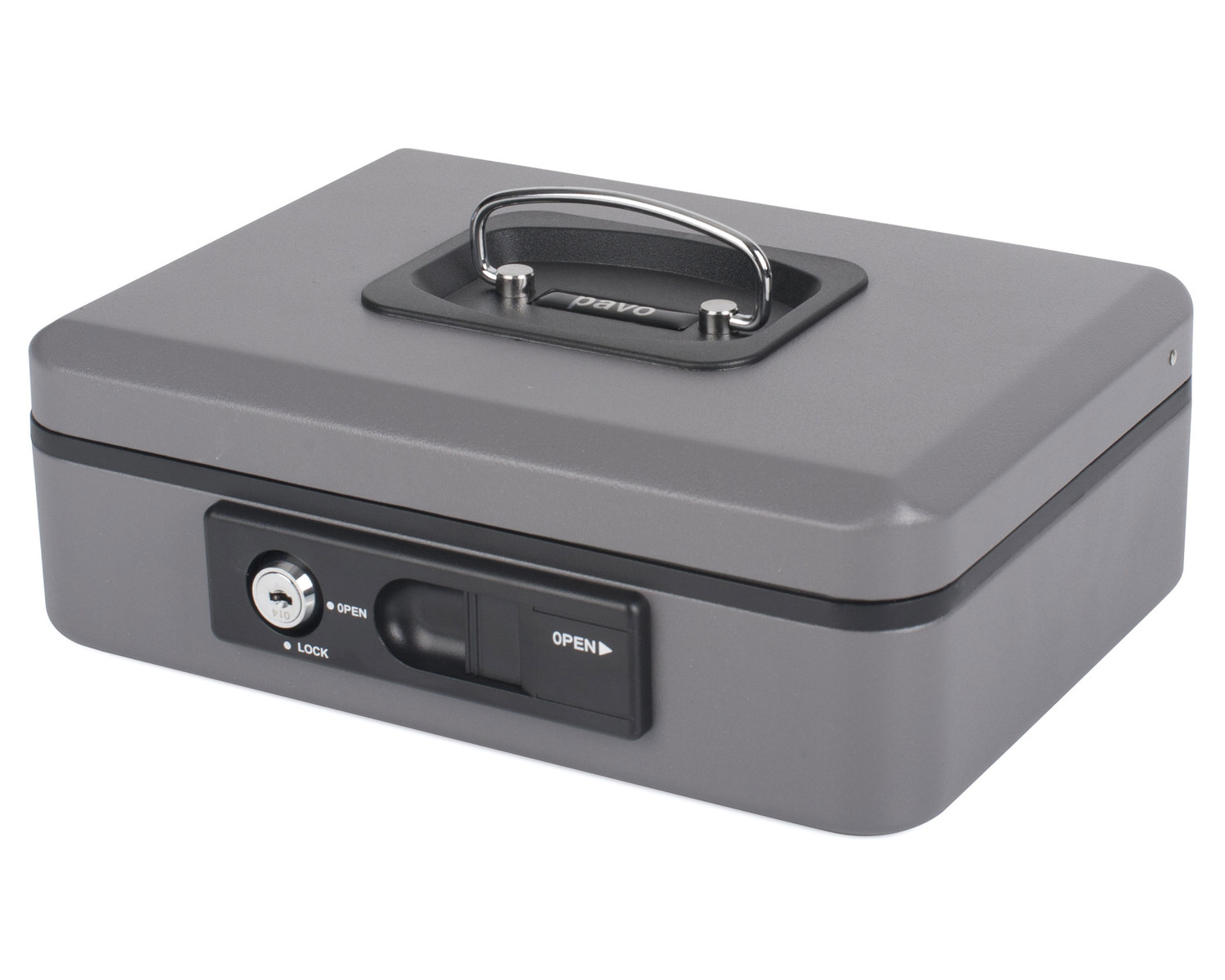 Deluxe Geldkassette mit praktischer �ffnungsfunktion 250mm, silber