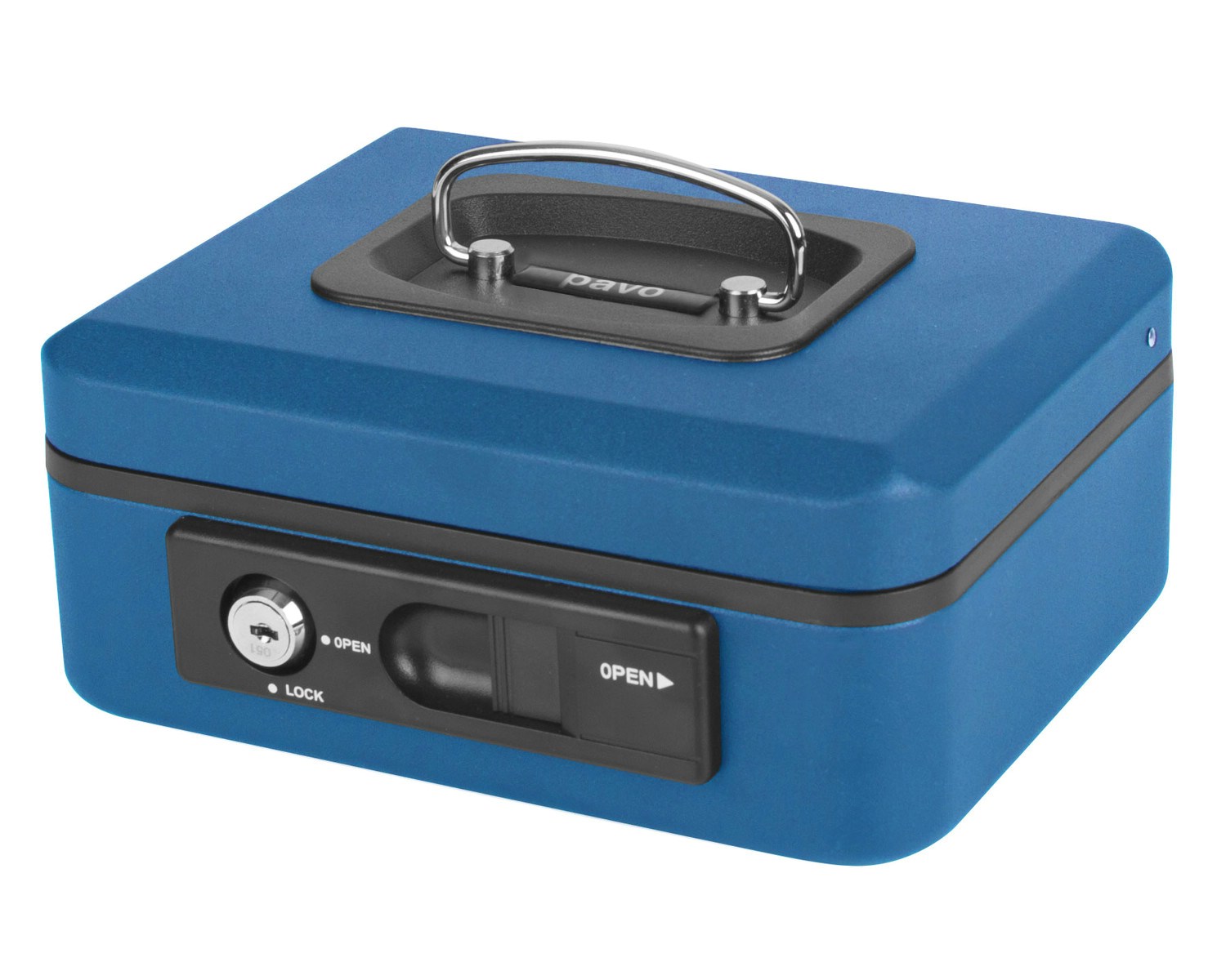 Deluxe Geldkassette mit praktischer �ffnungsfunktion 200mm, blau