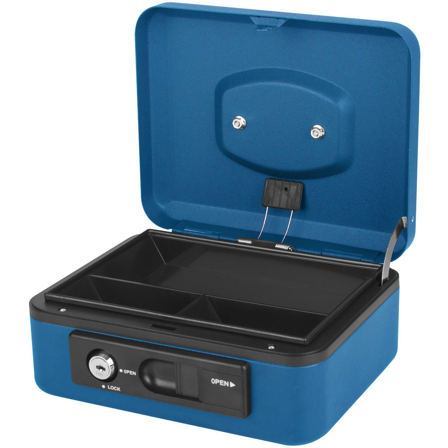 Deluxe Geldkassette mit praktischer �ffnungsfunktion 200mm, blau