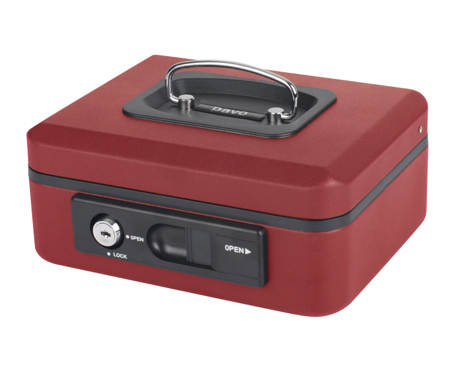 Deluxe Geldkassette mit praktischer �ffnungsfunktion 200mm, rot