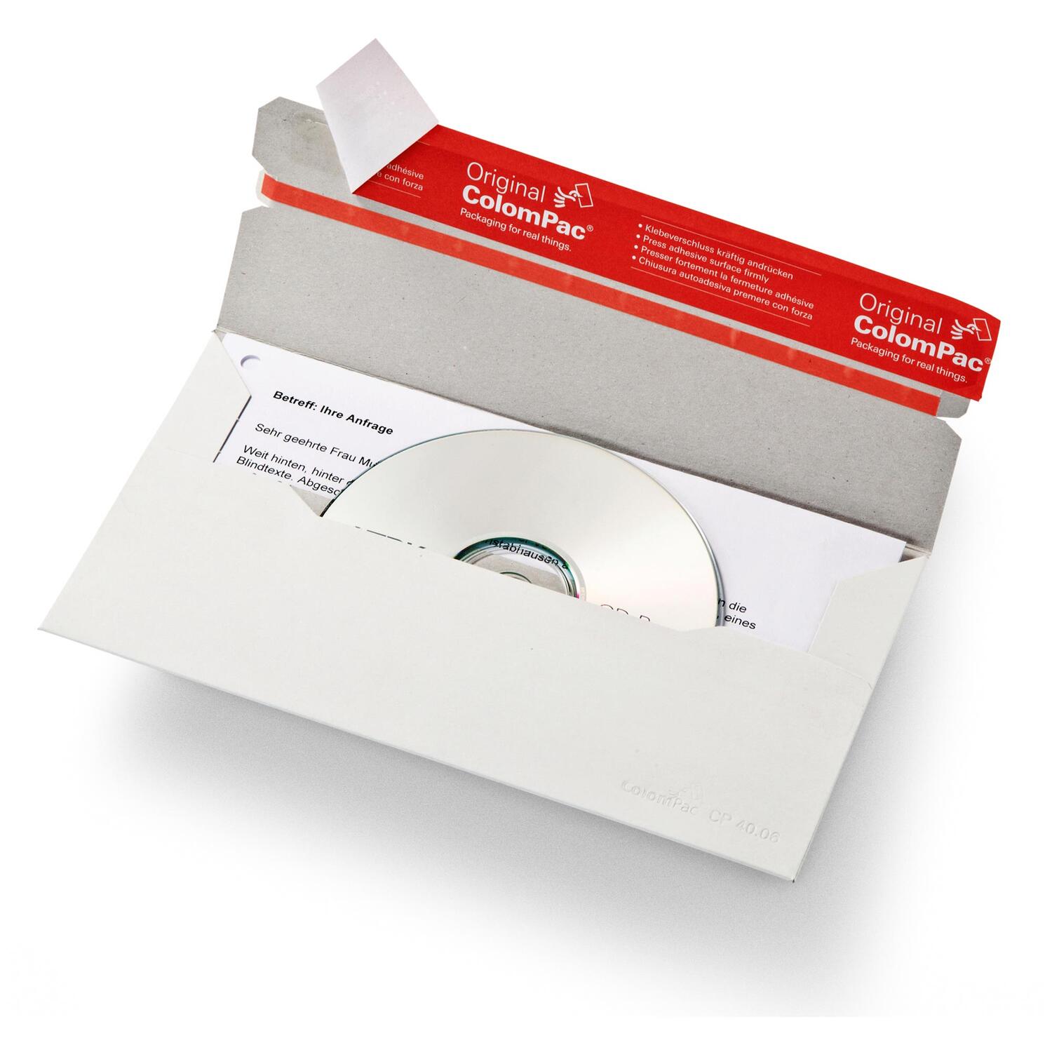 ColomPac CD-Brief DIN Lang 222 x 123 x 3mm Selbstklebeverschluss & Aufrei�faden f�r 1 CD / DVD