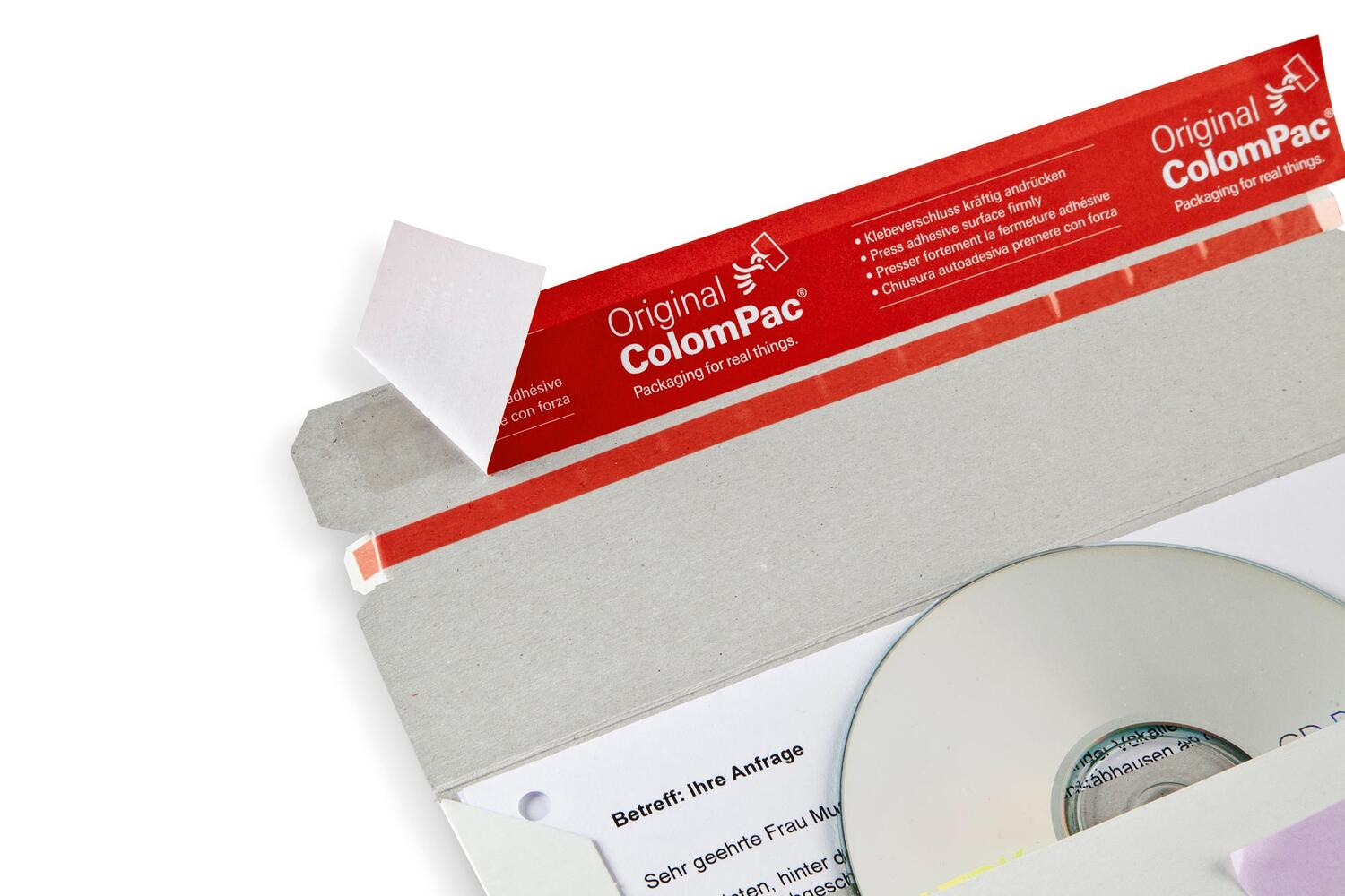 ColomPac CD-Brief DIN Lang 222 x 123 x 3mm Selbstklebeverschluss & Aufrei�faden f�r 1 CD / DVD