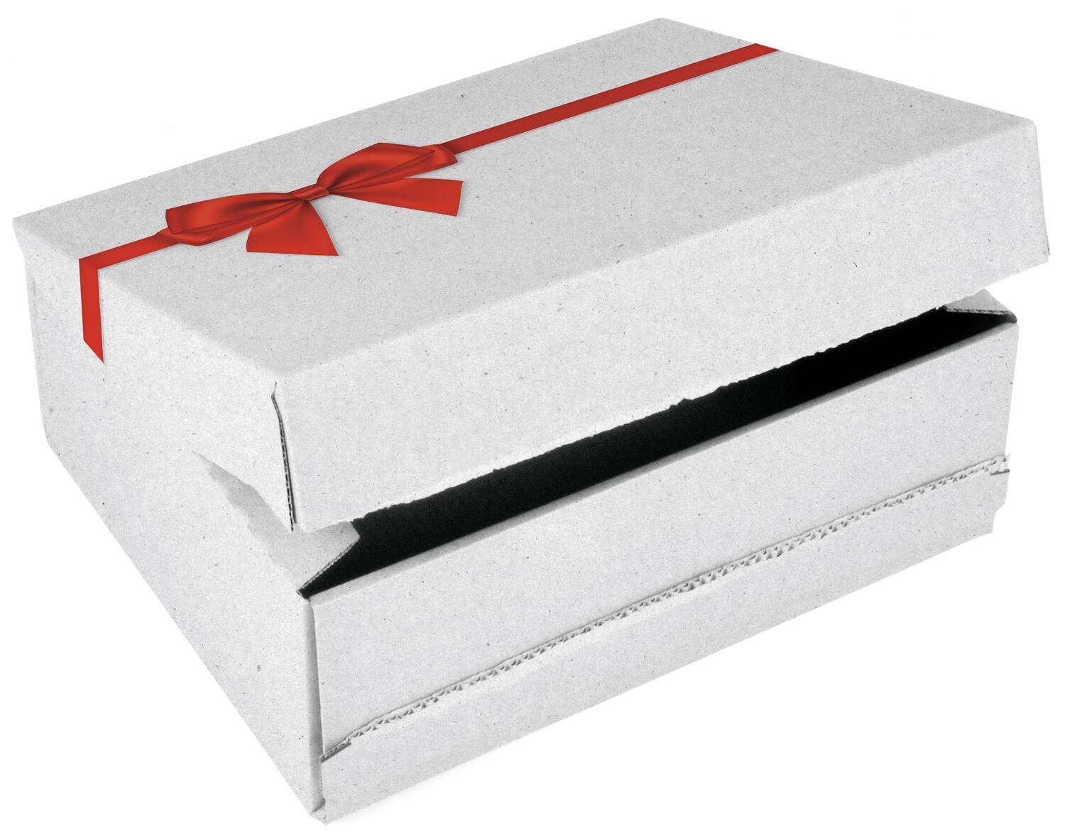 ColomPac Geschenkbox 250 x 177 x 96mm Selbstklebeverschluss & Aufrei�faden offsetbedruckt wei�