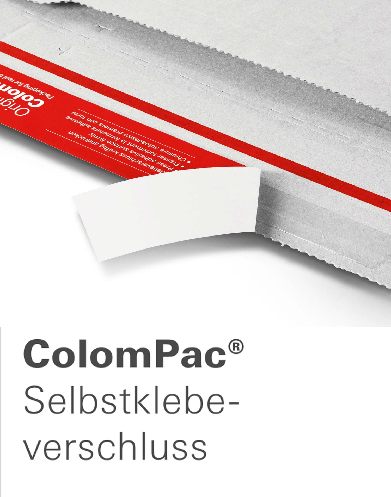 ColomPac Fashionbox 455 x 390 x 85mm mit Selbstklebeverschluss & Aufreifaden wei