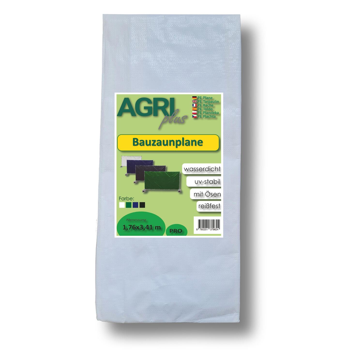 Bauzaunplane B1 schwer entflammbar 1,76 x 3,41 m wei�