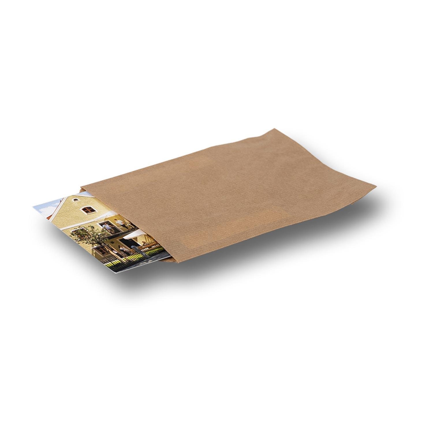 Papierbeutel braun unbedruckt 120 x 180 + 20 mm 40 g/m aus 100% Zellulose, 2000 Stk.
