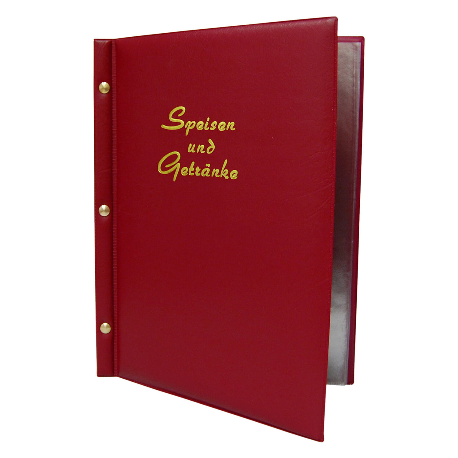 Speisekarte (PVC) Speisen und Getr�nke weinrot, 8 Seiten, A4, 1 Stk.