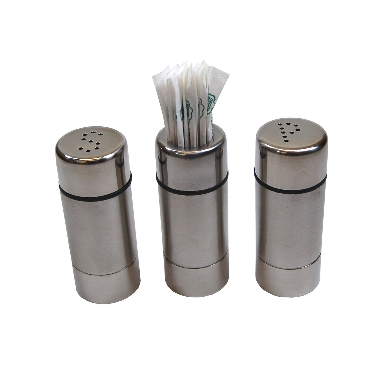 Menagen (Salz, Pfeffer, Zahnstocher) aus Edelstahl, �2.9cm, 7.2cm, 3 Stk.