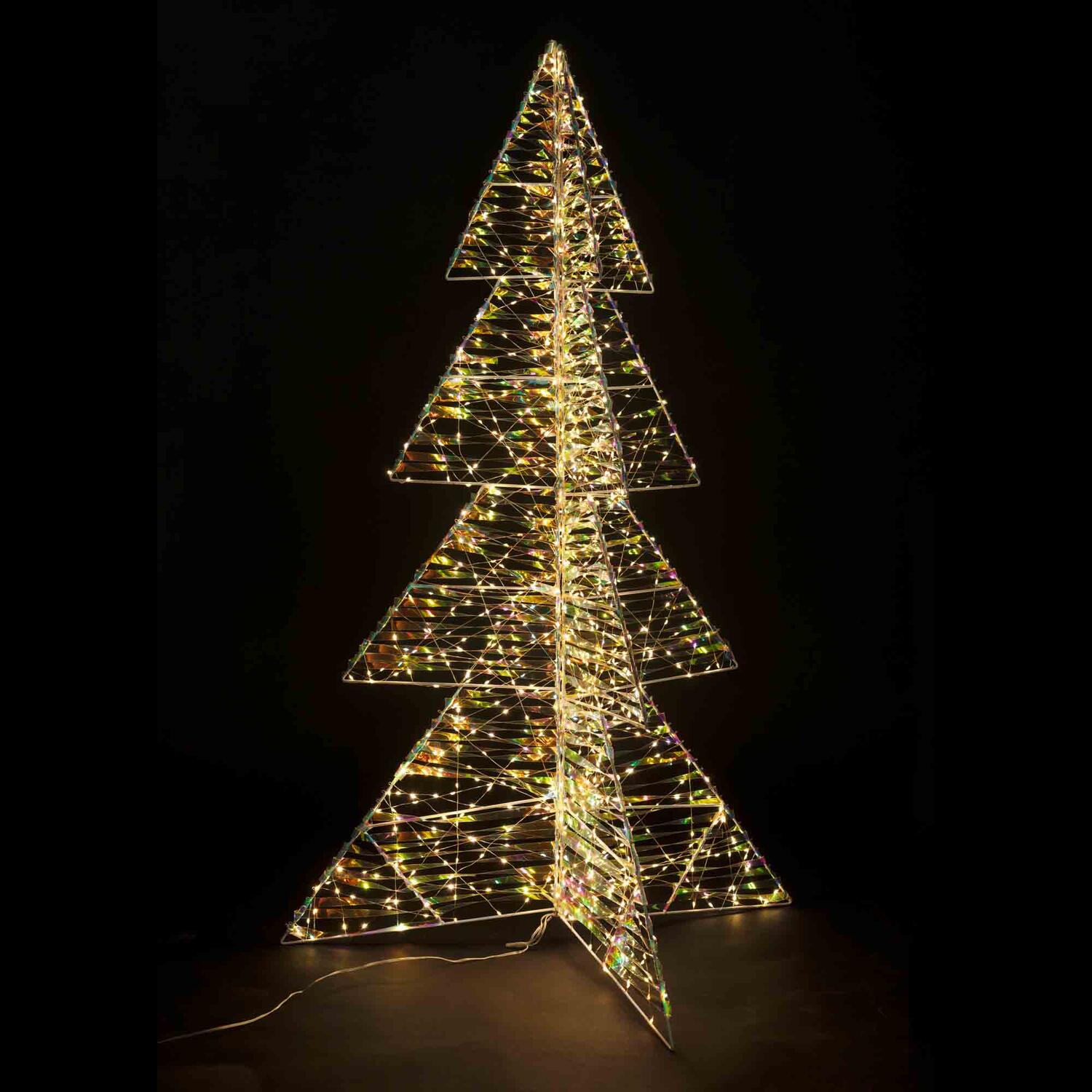 Weihnachtsbaum 3D aus Metall/PET, mit LED, warmwei�, 120cm, 1 Stk.