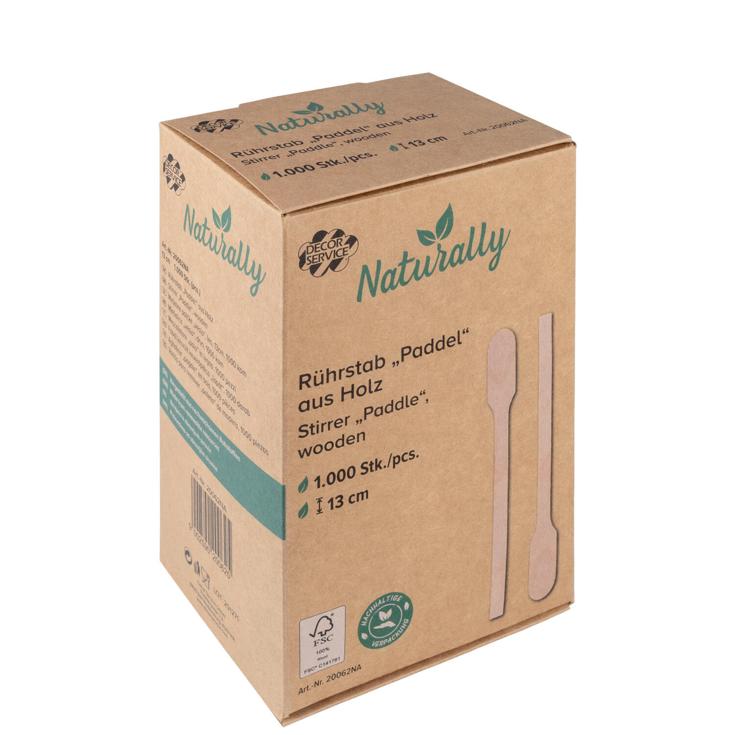 R�hrst�bchen Paddel aus Holz, 13cm, 1000 Stk.