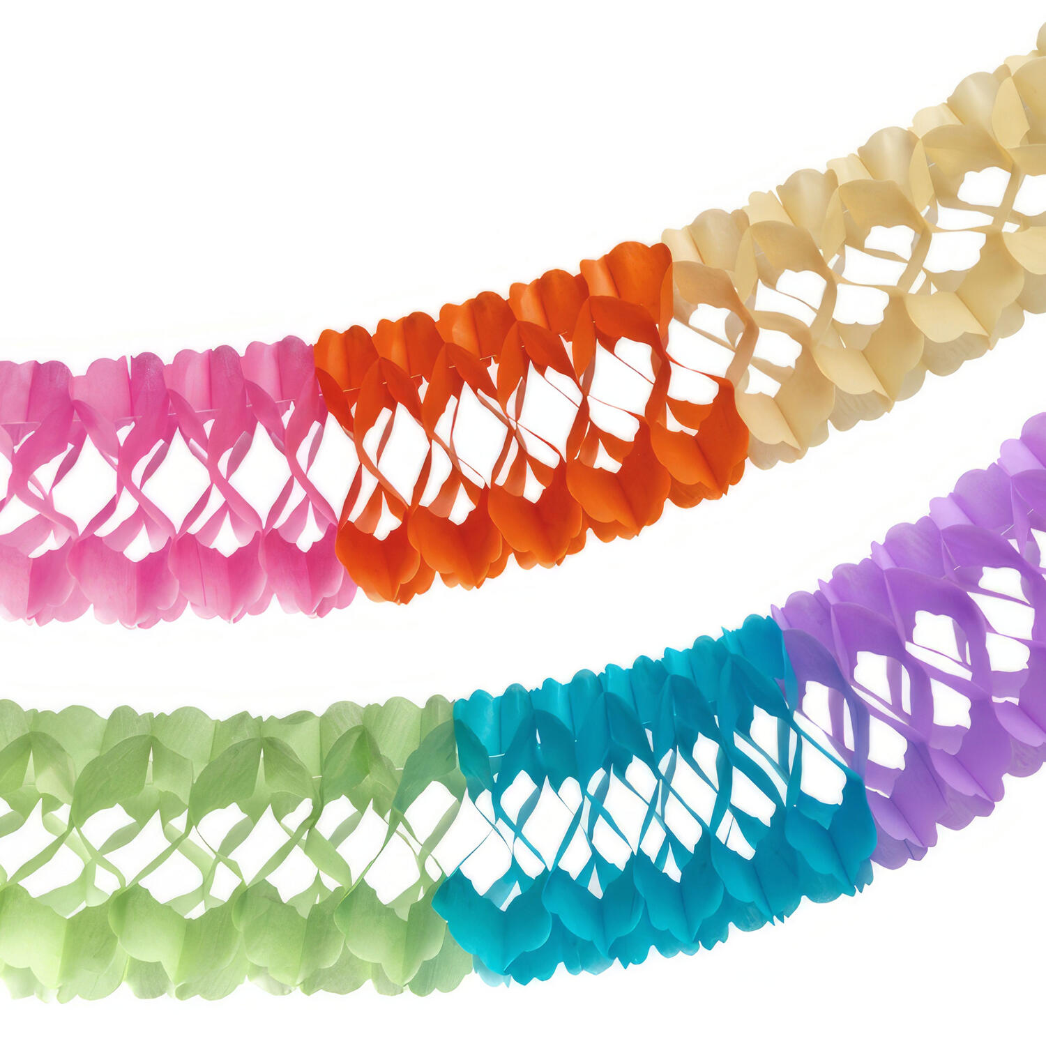 Girlande Farbenspiel aus Papier schwer entflammbar �17cm 10m, 1 Stk.