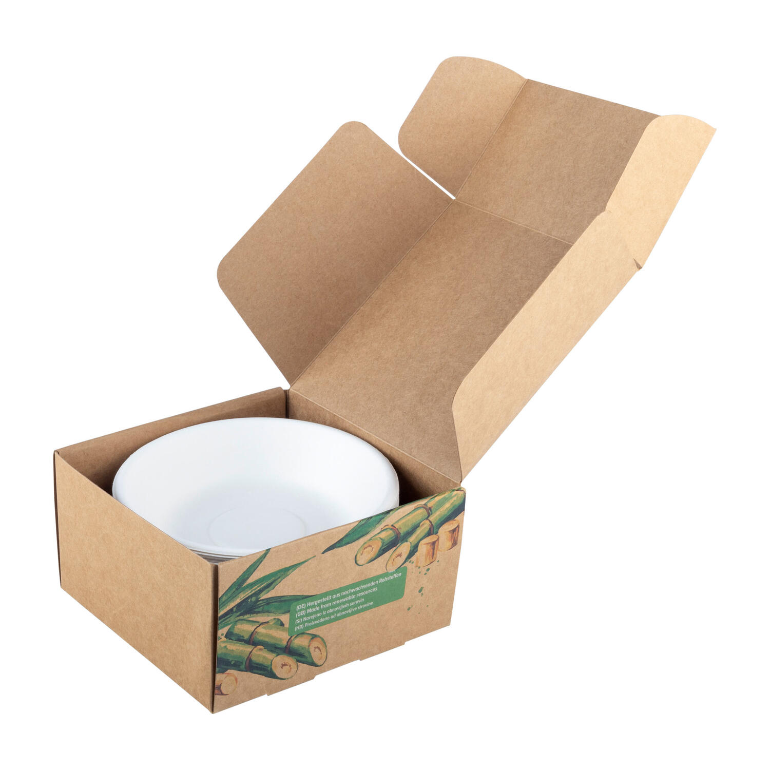 Schalen�aus�Bagasse,�450ml,�naturwei�,�rund��16cm,�50Stk.