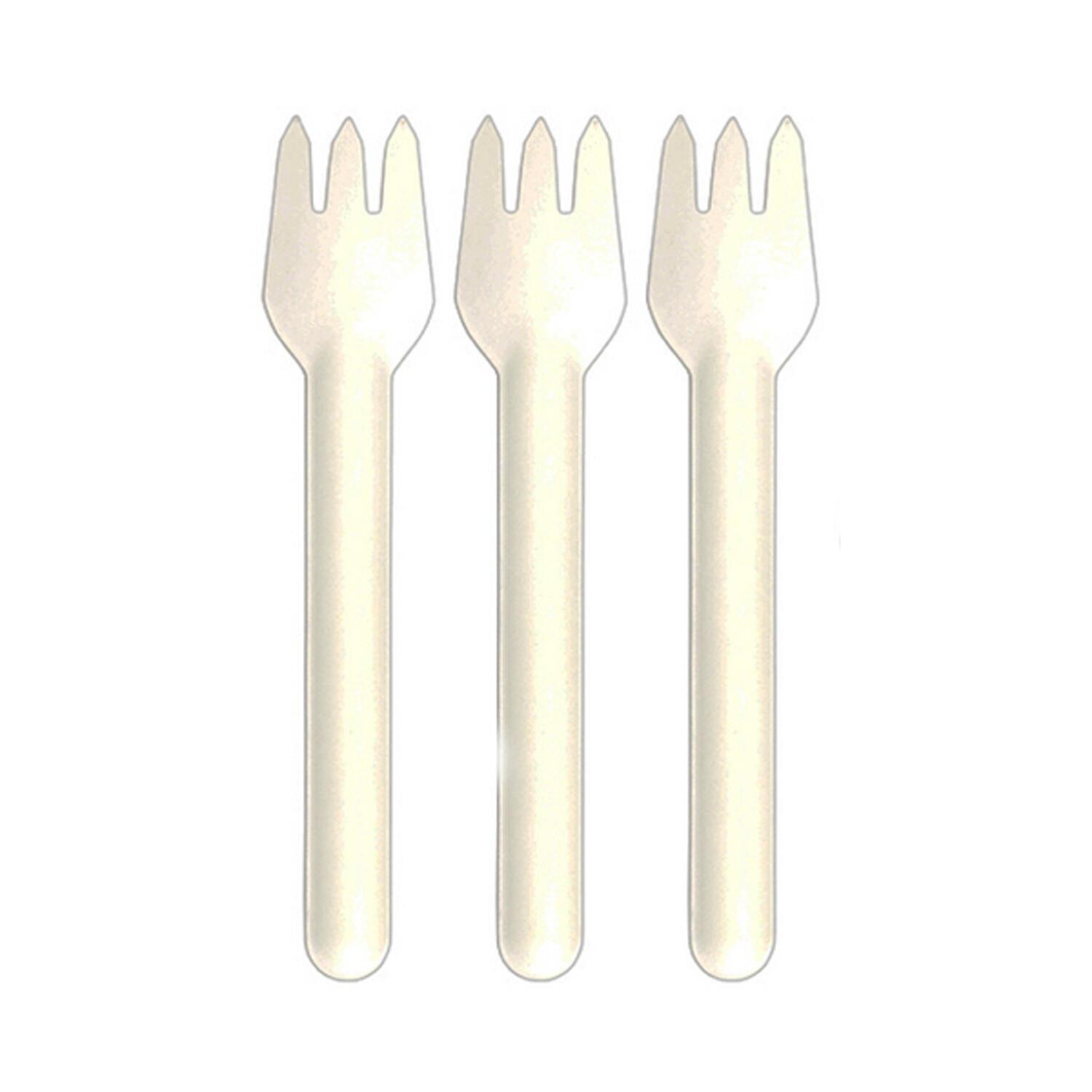 Gabeln�aus�Bagasse,�naturwei�,�15.5cm,�100Stk.