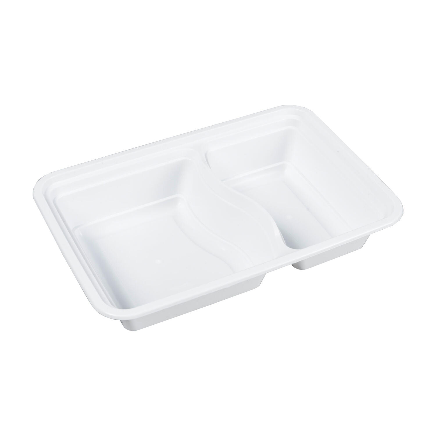 Mehrweg Men�boxen wiederverwendbar PP mit Deckel 2-geteilt wei� 22x15x6cm, 50 Stk.