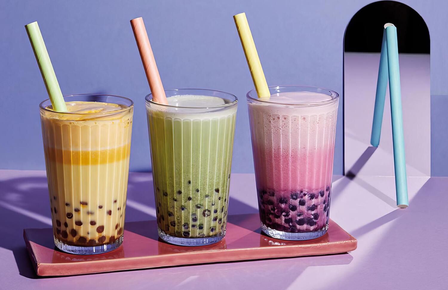 Trinkhalme aus Papier frt Bubble Tea, wei 12mm 21cm, 50 Stk.