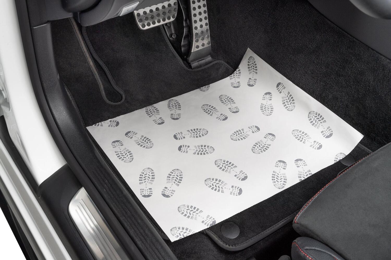 Fu�raumschoner Einweg-Fu�matten Folienbeschichtetes Papier bedruckt 380mm x 500mm, 250 Stk.