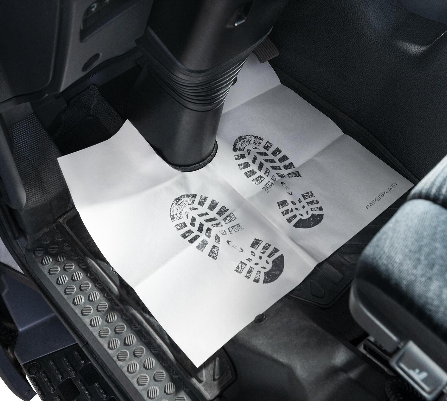 Fu�raumschoner Einweg-Fu�matten LKW Folienbeschichtetes Papier bedruckt 450mm x 500mm, 500 Stk.