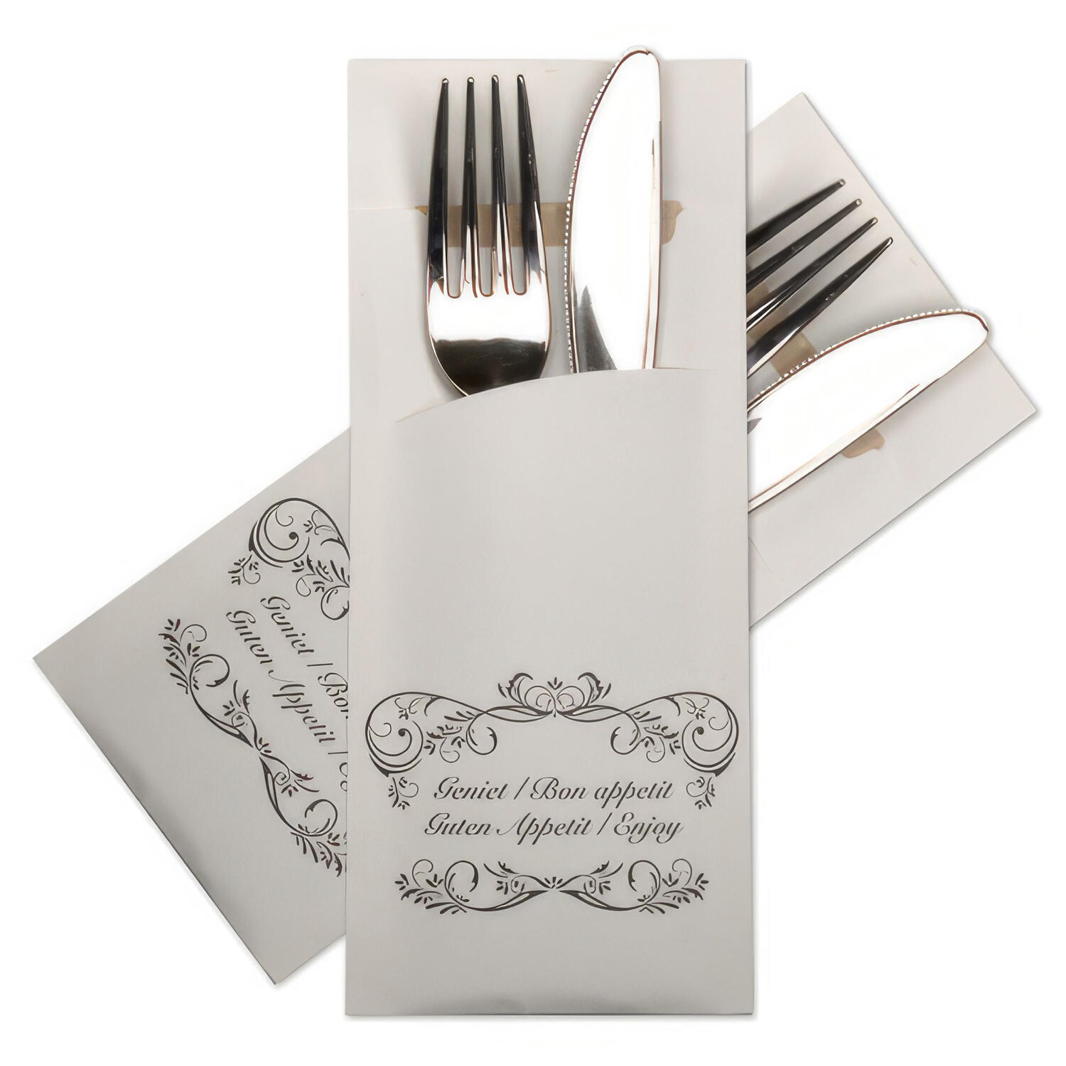Pochetto-Eco Bestecktaschen 200x85mm Aufdruck Guten Appetit , 520 Stk.