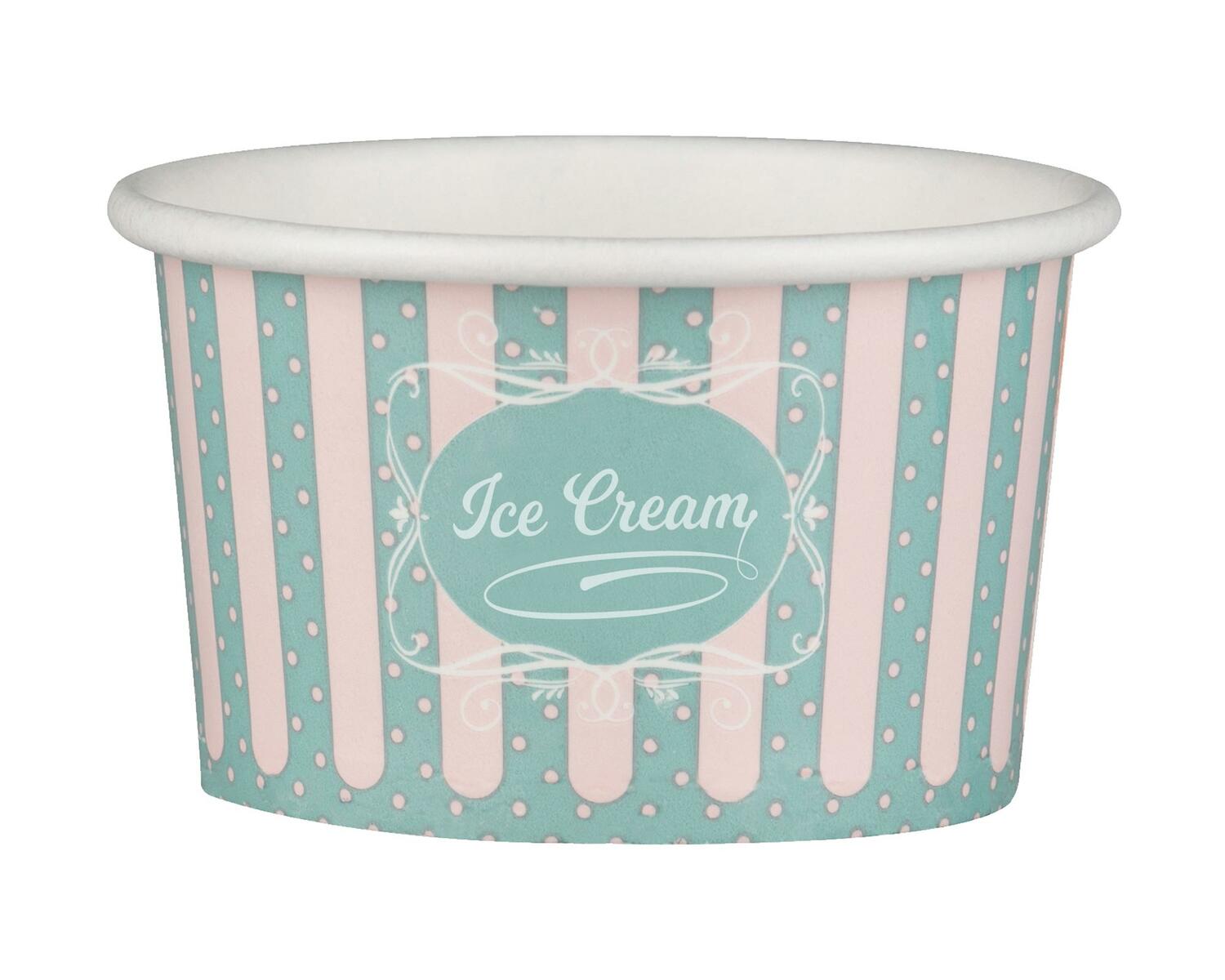 Eisbecher aus Papier Patisserie ICE CREAM Motiv 120 ml 4oz, 50 Stk.