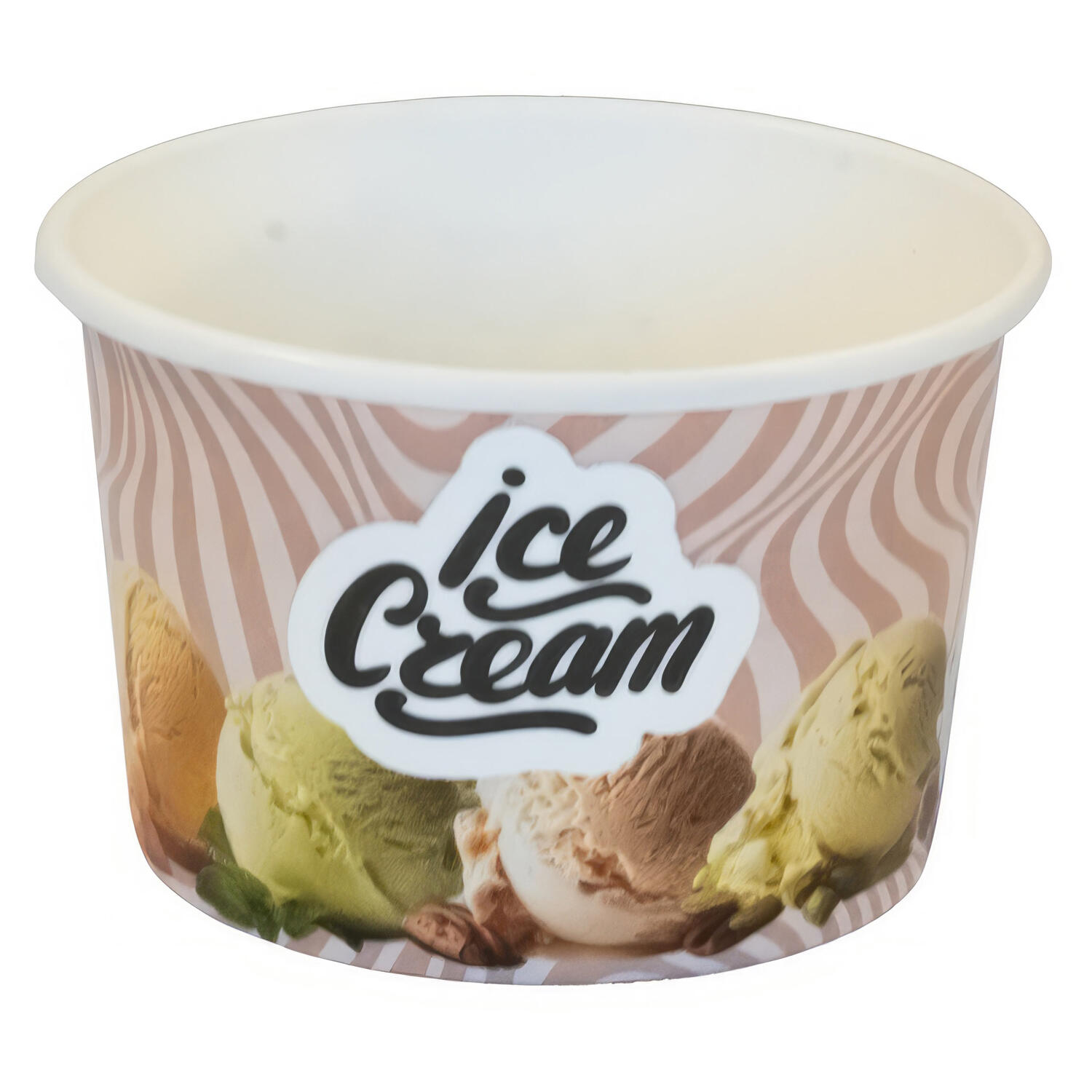 Eisbecher 140ml bedruckt ICE CREAM 70 mm, 50 Stck