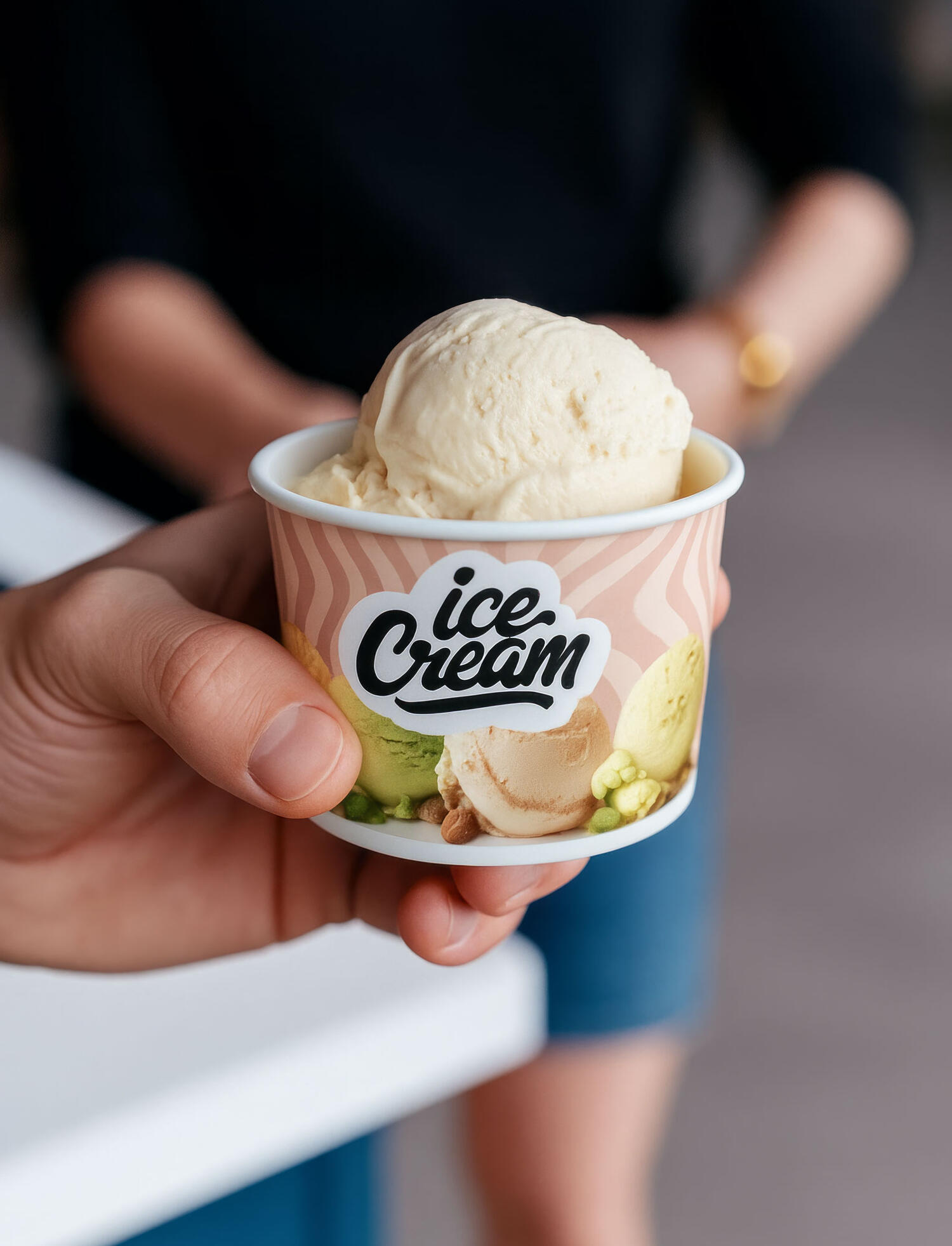 Eisbecher 175ml bedruckt ICE CREAM 85 mm, 50 Stck