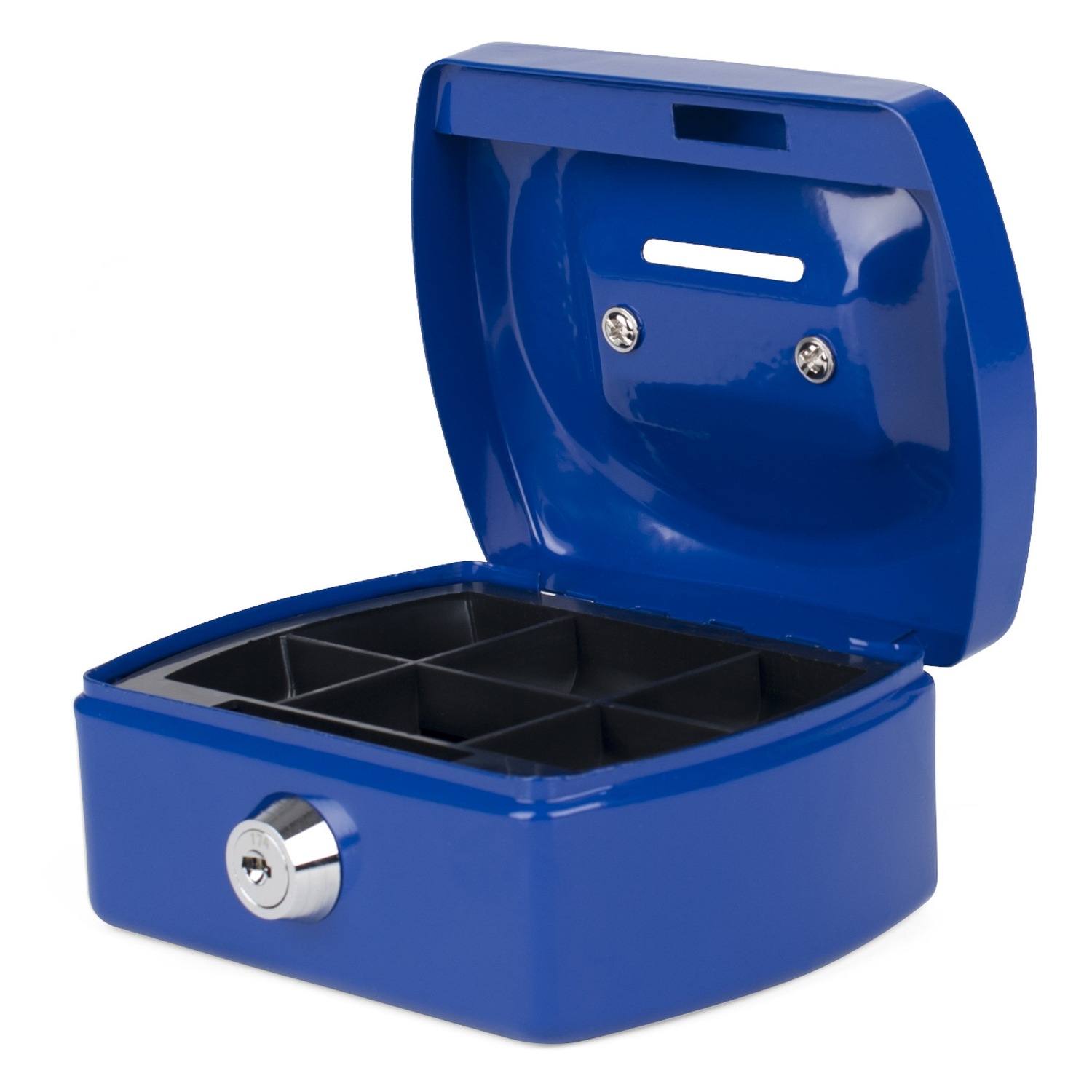 Geldkassette Spardose mit Sparschlitz mit entnehmbaren M�nzfach 125 mm, blau