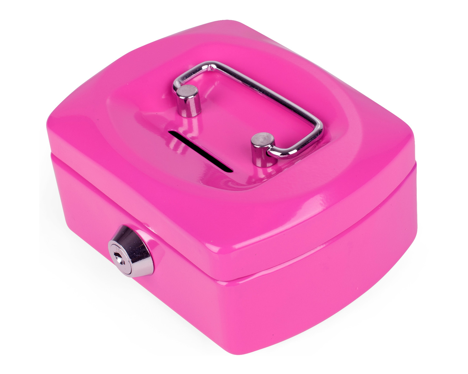 Geldkassette Spardose mit Sparschlitz mit entnehmbaren M�nzfach 125 mm, pink